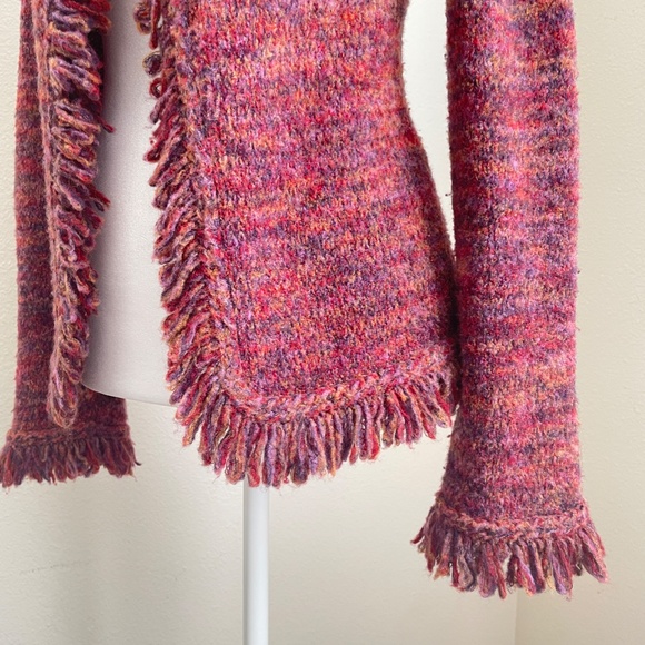 X-SMALL dolce Emozione wool sweater MADE in ITALY red purple - Picture 10 of 14